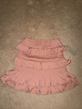 Lizard Thicket Dusty Pink Tiered Ruffle Mini Skirt